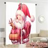2pcs,Curtains Cute Pink Gnome Reindeer Sleigh Gifts (2) Popular Window Curtain Versatile Polyester Fabric Curtains Decorations