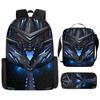 Conjunto de Mochila Escolar Mecânica Infantil - Mochila Escolar de Grande Capacidade com Bolsa de Ombro e Estojo para Estudantes