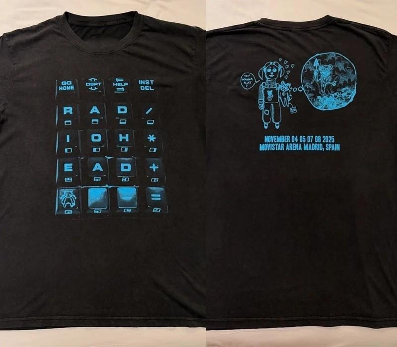 Radiohead band Tour 2025 2 sided Black T shirt Unisex S