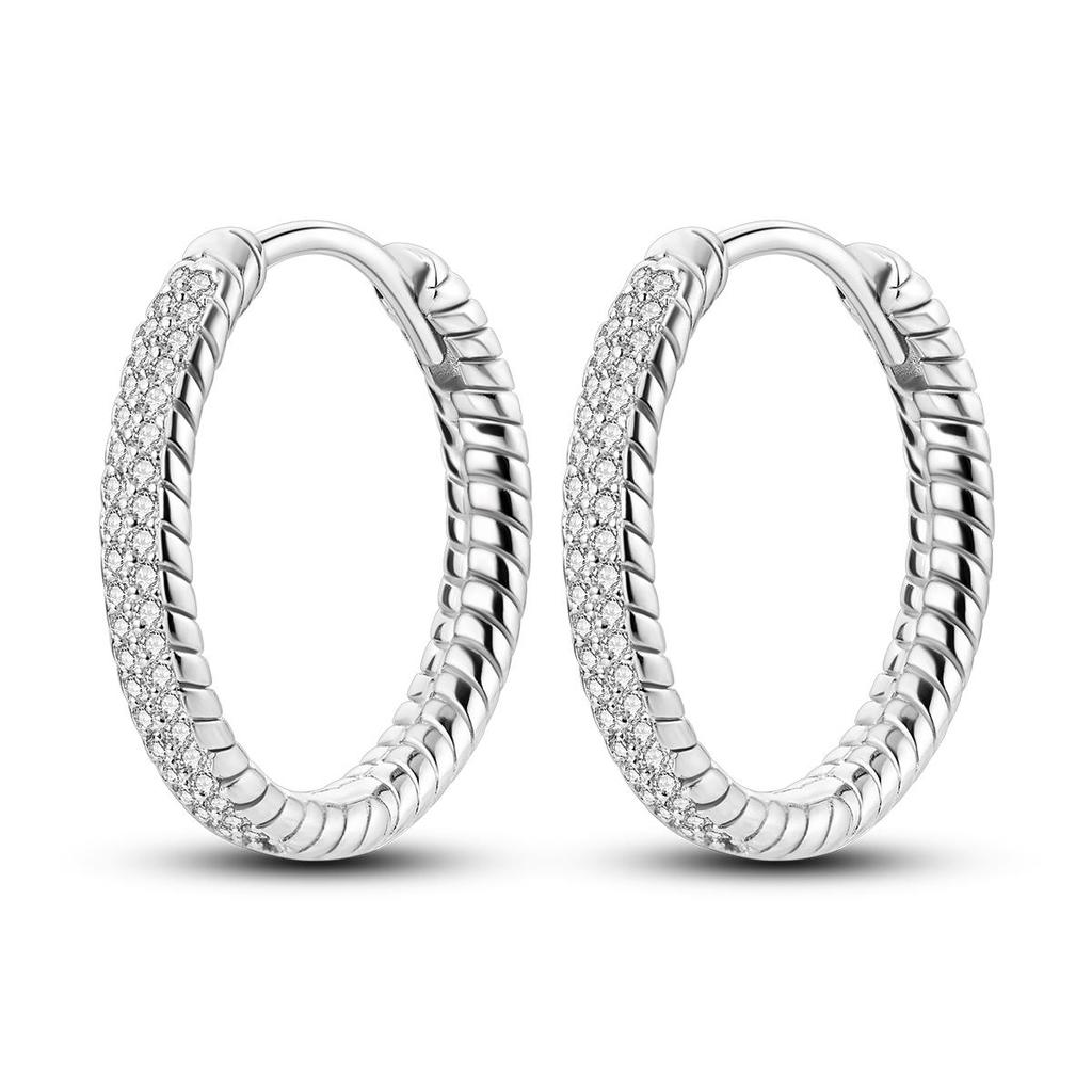 Silve Plated Hoop Earring Woman Eardrop Fashion Pendientes For Jewelry Gift Anniversary