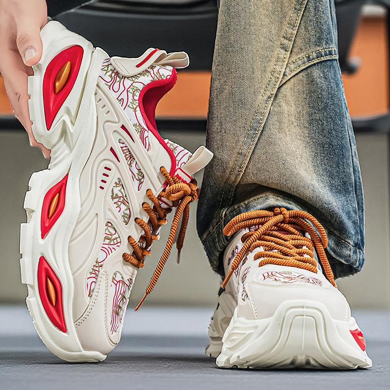Chunky Sneakers Mens Original Designer Sports Shoes Fashion Casual Leather Fabric Breathable Sports Running Vulcanized Shoes