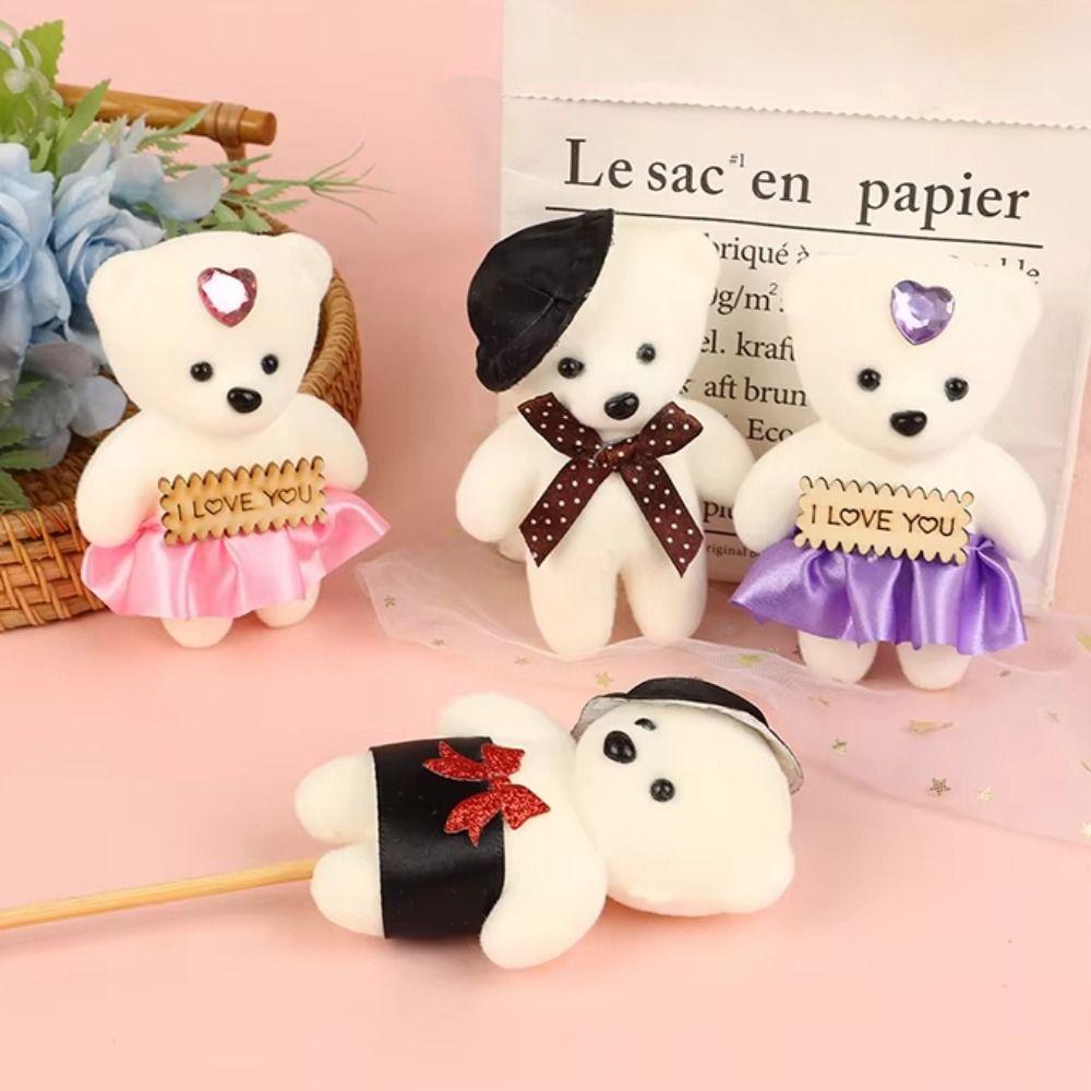 10pcs/set Foam Bear Bear Plush Foam Toys Plush Animal Cartoon Bouquet Doll Valentine's Day