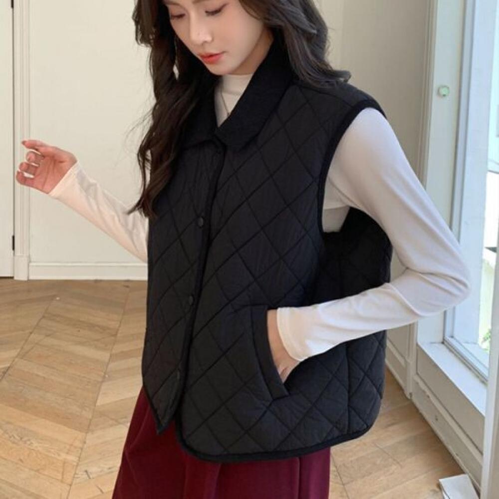 Navava Women S Lightweight Padded veSt Nc470 Diamond Quilting Collar