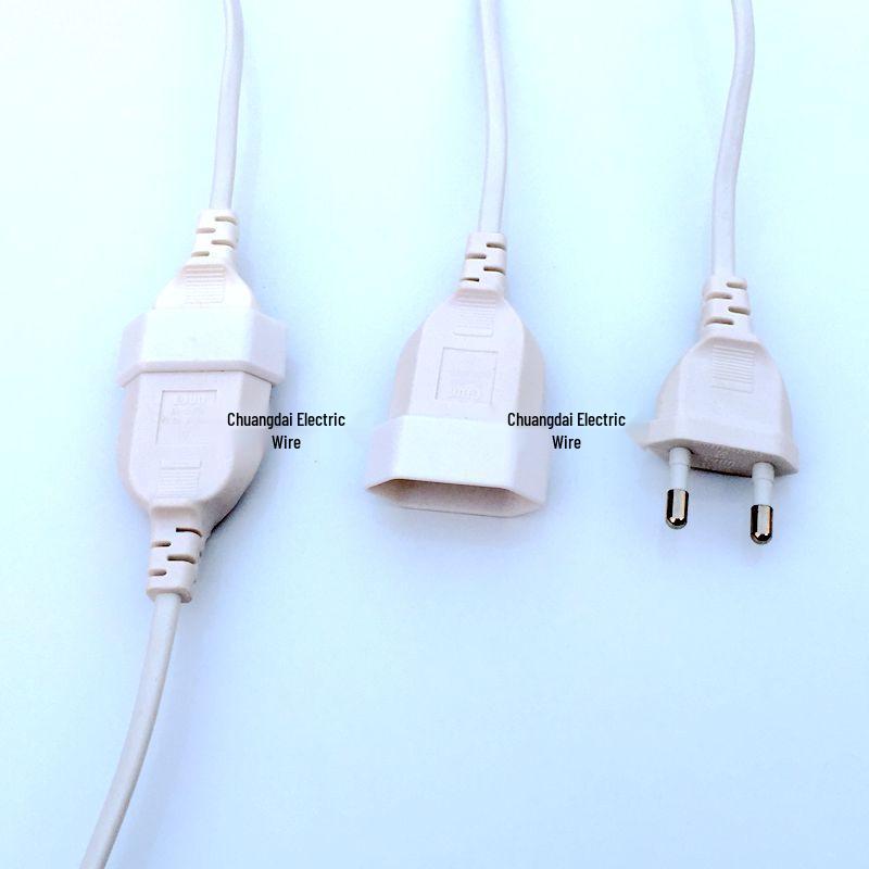 AC Power Extension Cord, Two/Three-pin, 2/3-core, Male/Female Connectors, Multiple Hole Compatibility