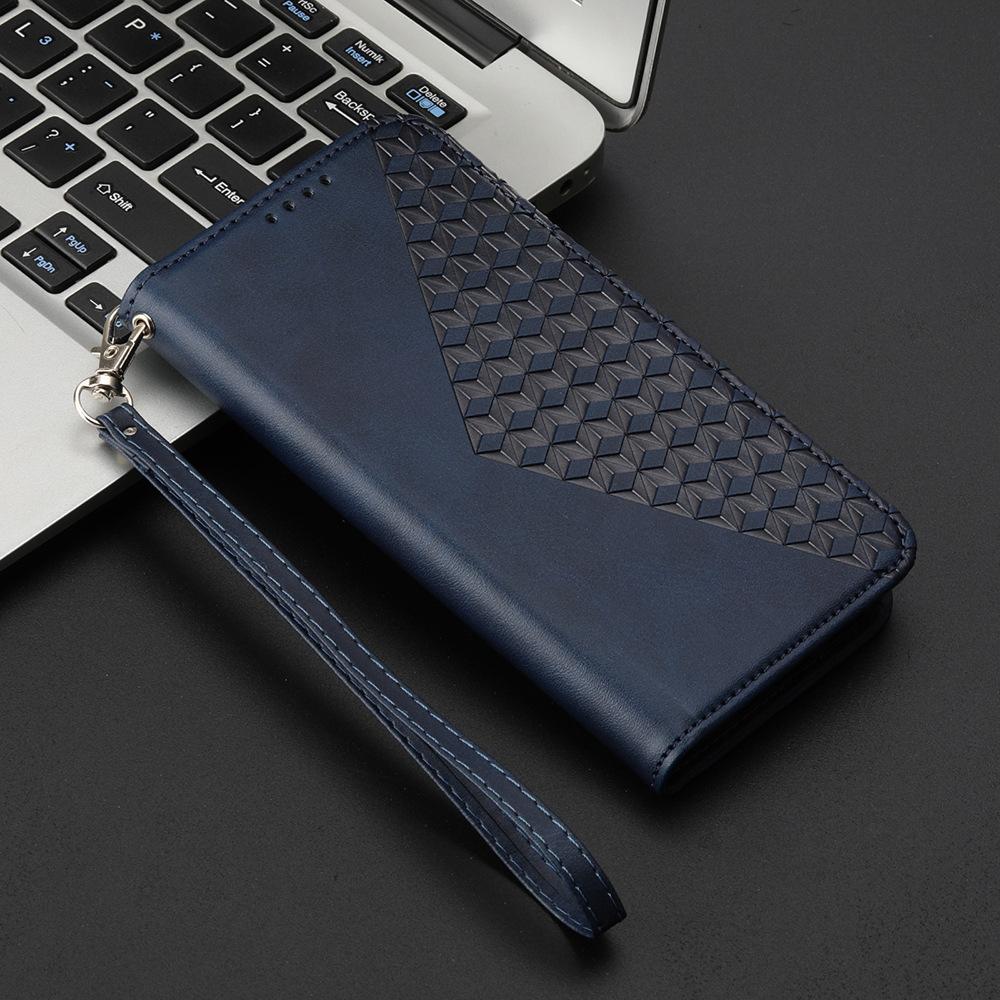 Applicable To Samsung S26Edge Embossed iPhone17E iPhone Leather Case Calf Pattern Flip Phone Case Magnetic Attraction