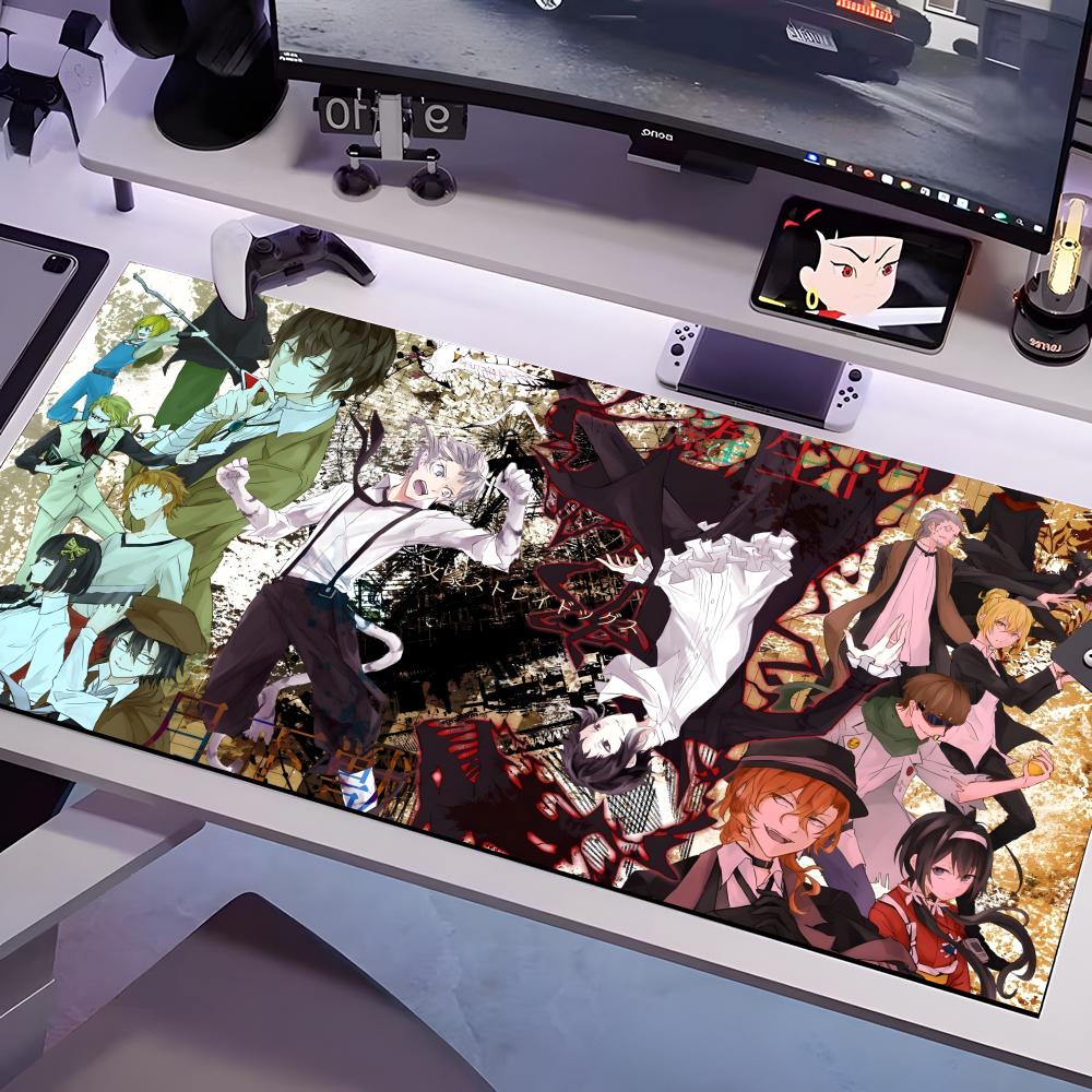 Bungo Stray Dogs Mauspads Mehrere Größen Großes Quadratisches Computer-Büro-Spiel-Tischmatten Gummi Anti-Rutsch-Mauspads