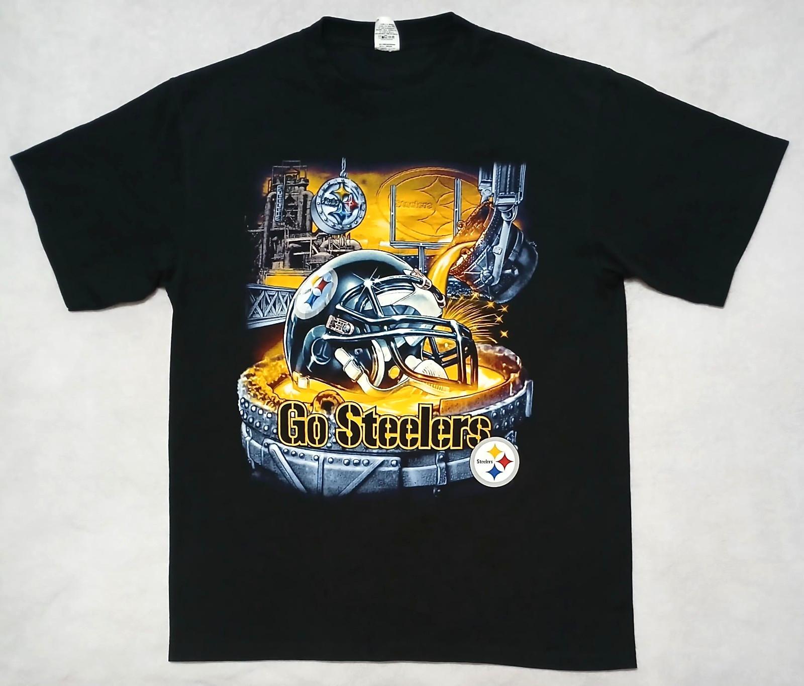 Винтажная футболка Pittsburgh Steelers Мужская L NFL Y2K Графика Сталелитейный завод Отличная XXXXL