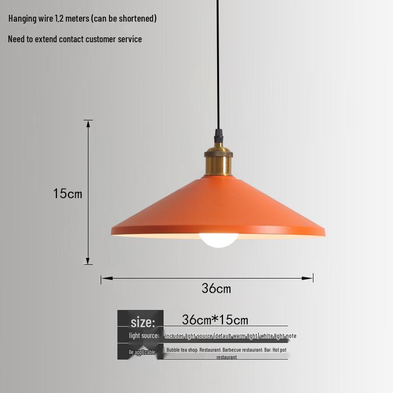 Orange Nordic Industrial Pendant Light for Restaurants & Bars