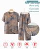 Grandma's Summer Two-Piece Set: Short-Sleeve Round-Neck Shirt for Middle-Aged and Elderly Women
