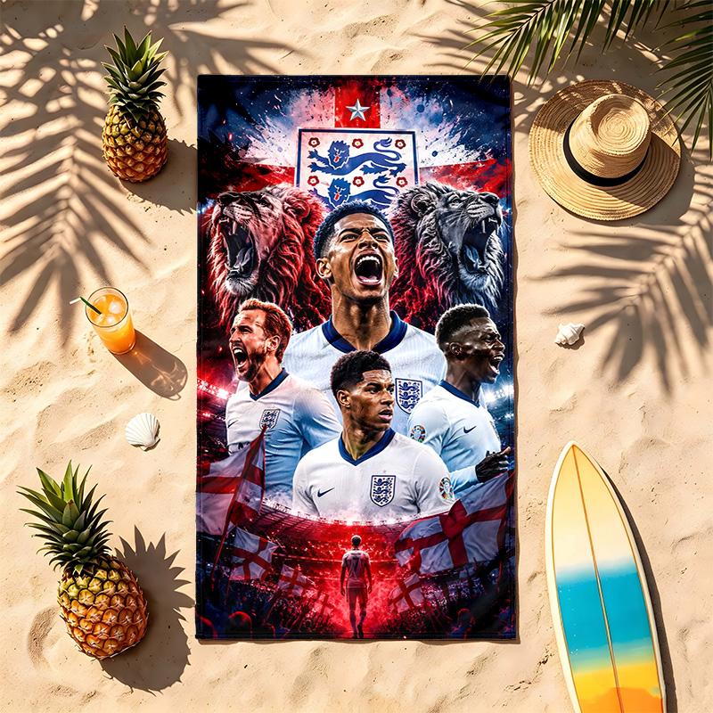 England National Football Team (1) Theme Beach Towel Sand Resistant Soft And Comfortable Suitable For The Pool Camping Yoga And Diving A Travel