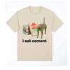 I Eat Cement Cursed Cat Funny Meme T Shirt for Women Fashion Casual Short Sleeve T Shirts Women T-shirt Tops