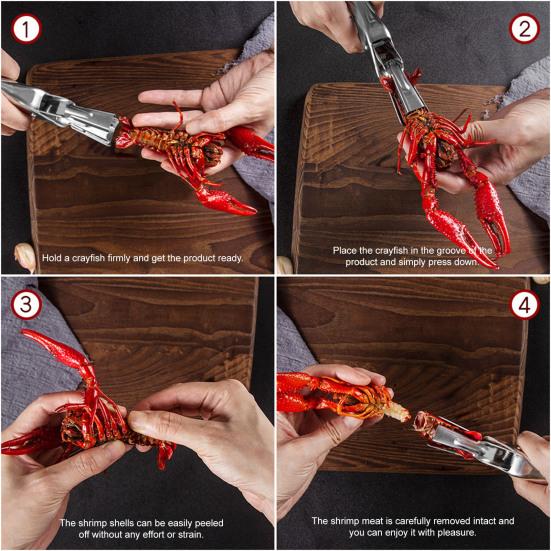 Crawfish Peeler Tool Stainless Steel Seafood Shelling Tool Multifunctional Shrimp Peeler Shucker Essential Kitchen Gadget