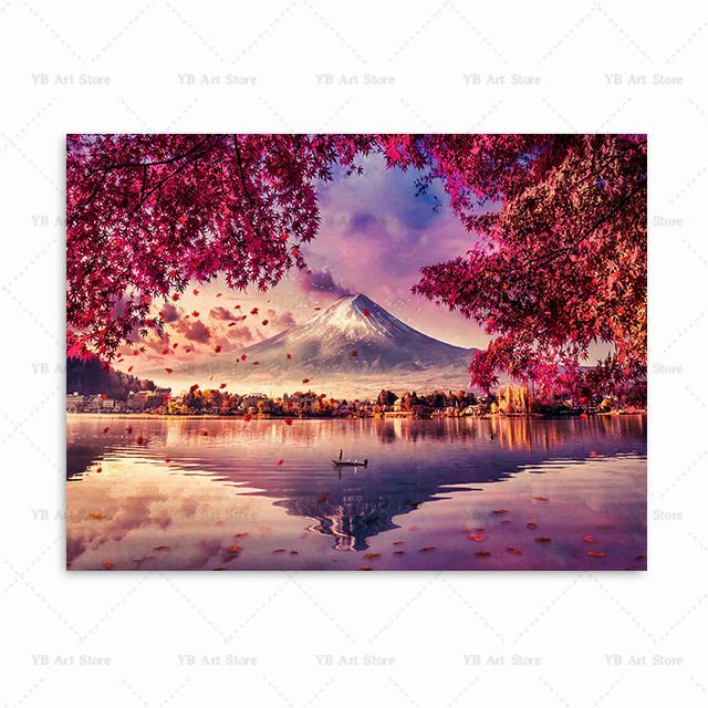 Japan Fuji Mountain Landscape Travel Poster Room Decor Decorative Prints Wall Painting Canvas Painting Living Room Decoration