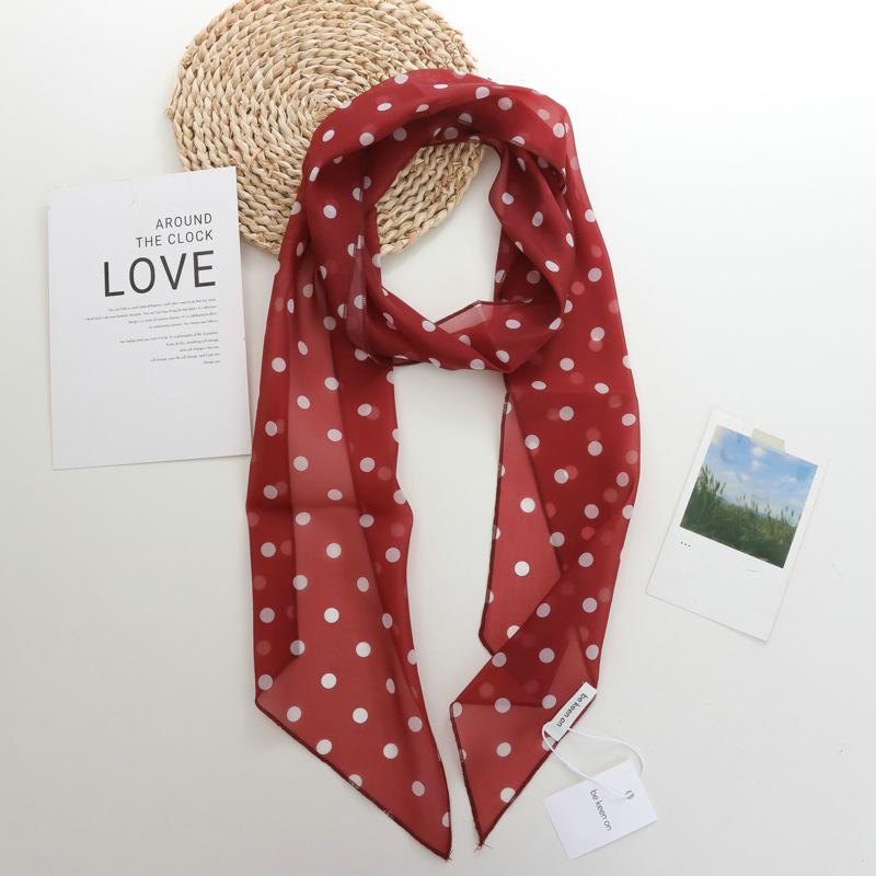 2025 Nische Persönlichkeit Colorblock Seidenschal: Vielseitiges und modisches dünnes Krawattenband-Accessoire für Damen