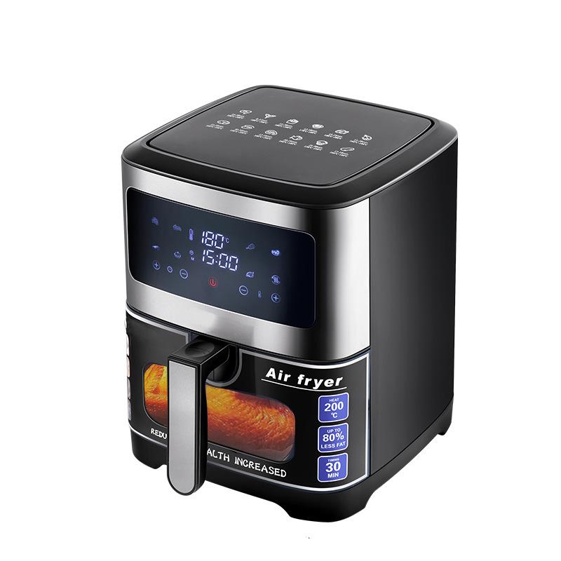 European Multifunctional Smart Electric Fryer, Stainless Steel Air Fryer with Large Capacity, Household Model