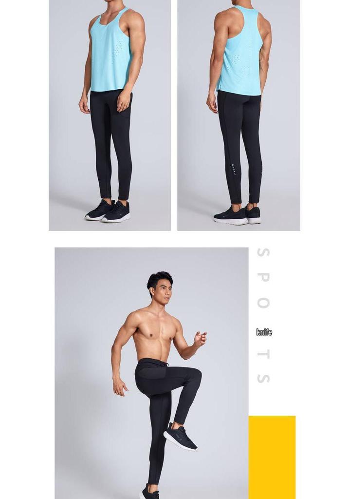 Fleece-Lined Men's Quick-Dry Compression Running Tights