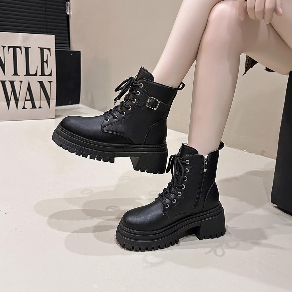2026 New Ankle Boots Women Fashion Autumn Casual Female Chelsea Booties Punk Gothic Shoes Platform Short Leather Boots