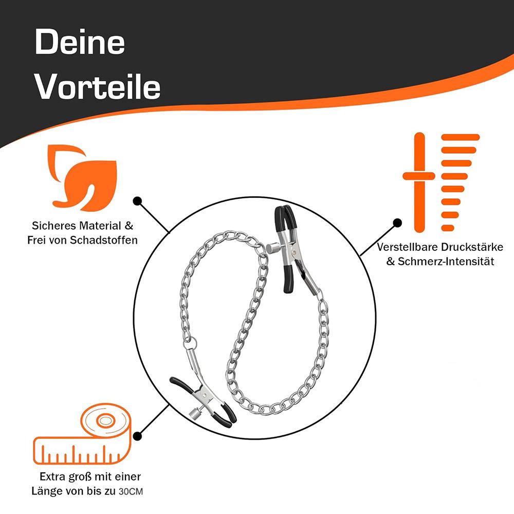 Adjustable Double-Head Nipple Clamps Chain - Erotic Accessories for Men and Women