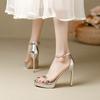 New summer high heels with sexy versatile stiletto waterproof platform platform platform sandals women