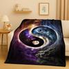 3D Yin Yang Chinese Tai Chi Eight Diagrams Natural Balance Art Flannel Blanket,Soft Plush Throw for Home Bedroom Bed Sofa Cover