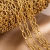 1M Stainless Steel Frosted Rounded Square Punk Chains Hip-hop Necklaces Oval Cross Chains Accessory for DIY Jewelry Making Gifts
