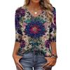 Dámské tričko s potiskem 3/4 rukáv denní víkendová móda základní véčkový výstřih běžný top