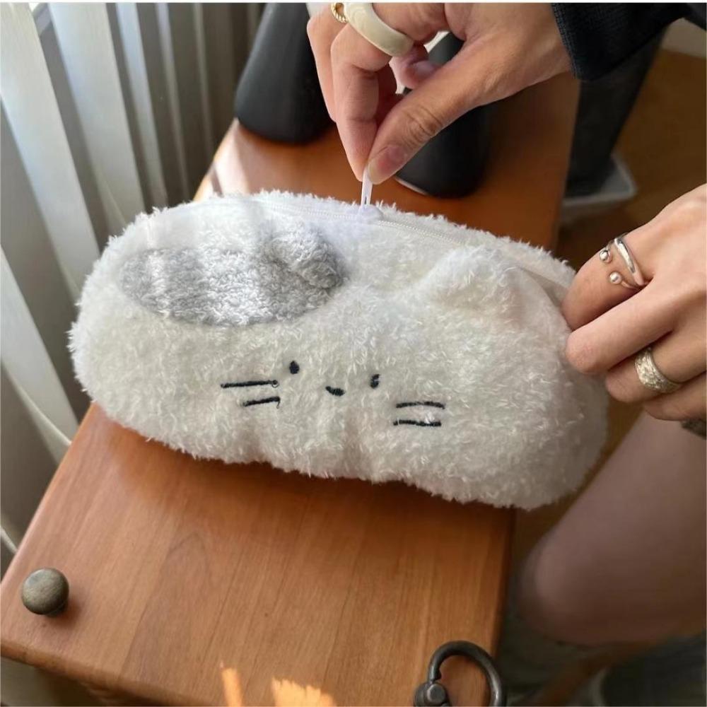 Large Capacity Cartoon Pencil Case Multifunctional Kawaii Cosmetic Pouch Plush Pen Bag  School