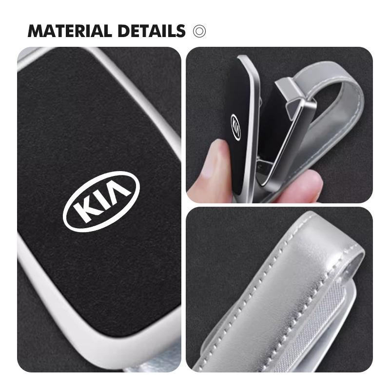 For KIA Car Glasses Holder Suede Sunglasses Storage Clip Accessories Cerato Proceed Venga Stonic Picanto Sorento Stinger Xzlhg22