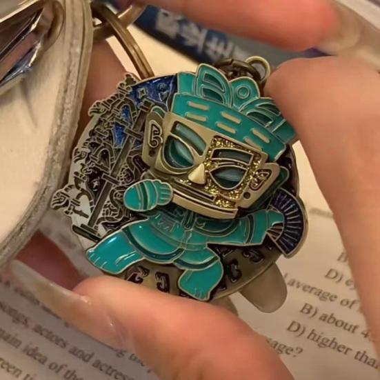 Face Change Keychain Sanxingdui Museum Authentic Bronze Face Design Keyring Retro Style Decorative Accessory