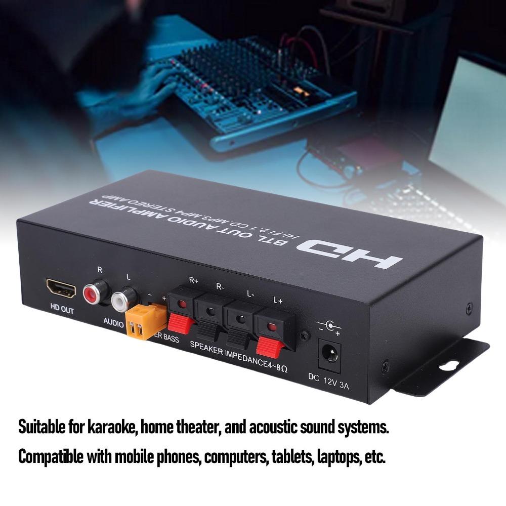 Independent Treble/Bass/Volume EQ Stereo Power Amplifier Audio Amplifier System  Home Use