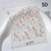 Cherry Blossom Pink Flower Sakura Spring 5D Nail Art Sticker Gold Stamping Soft Adhesive Relief Adhesive Chic Manicure Decals