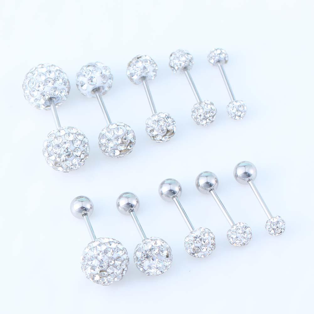 Titanium Steel Horseshoe Ring with Drill Ball for Ear, Lip, and Nose Piercing