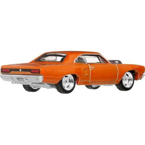 Hot Wheels Fast & Furious 1970 Custom Plymouth Road Runner Toy Car for 3 Year Olds, Orange, JBL87