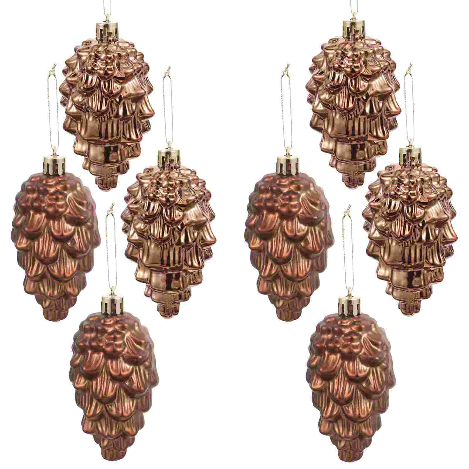 

8 Pcs Christmas Tree Pendants Ornaments Clearance Decor Xmas Faux Greenery Garland Pine Cones for Crafts Star Hanging Decorate 9.50X5.00X5.00CM кофейный