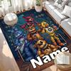 Tapis Imprimé Personnalisé Five Nights at Freddy's avec Nom, Tapis Décoration Intérieure Polyvalent, pour Salle de Jeux, Appartement, Balcon, Entrée, Couloir Cadeau