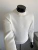 Men's Winter Korean-Style Ribbed Knit Sweater with Half-High Collar - Trendy, Clean Fit