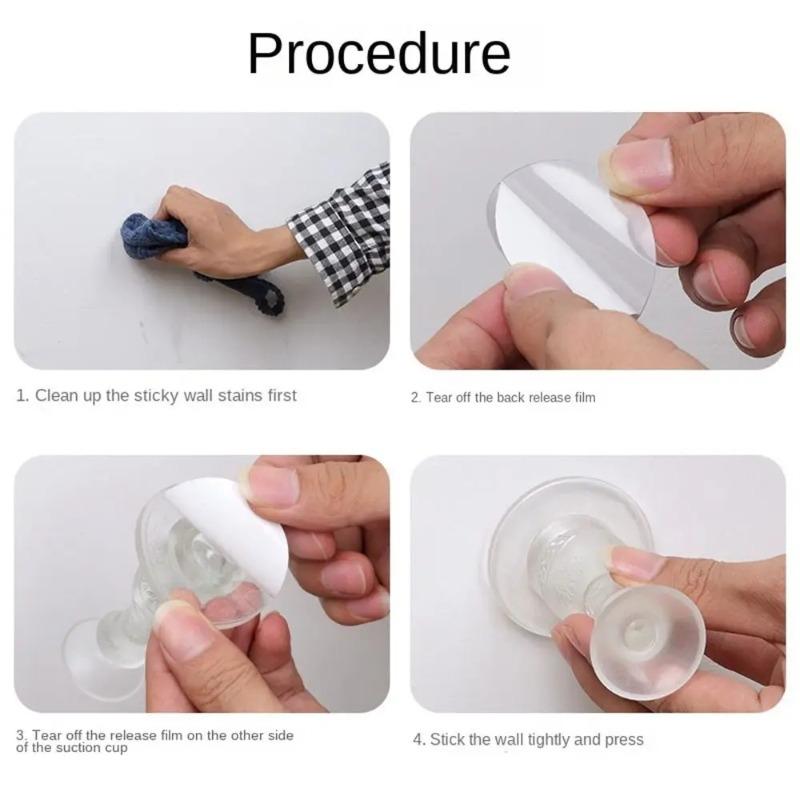 New Silicone Door Stopper Anti Collision Self Adhesive Floor Holder Strong Suction Doorstop Bedroom