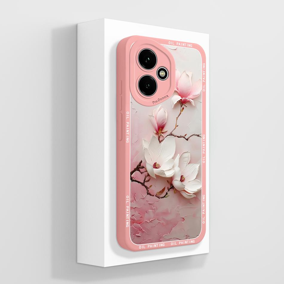 For Honor 400 Lite Case For Honor 400 Pro 5G Painted Flower Back Cover Full Protection Soft Funda Liquid Silicone Phone Housing
