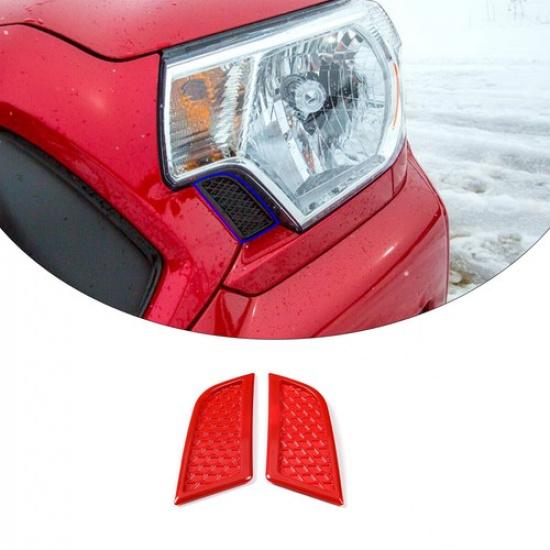 Red ABS Front Face Bumper Headlight Side Cover Trim For Toyota Tacoma 11-15