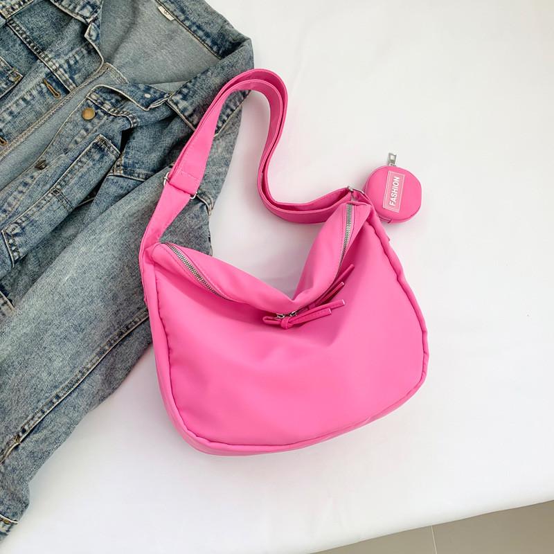 Stylish Fashionable Solid Color Women's Shoulder Bag Canvas Tote For College Students