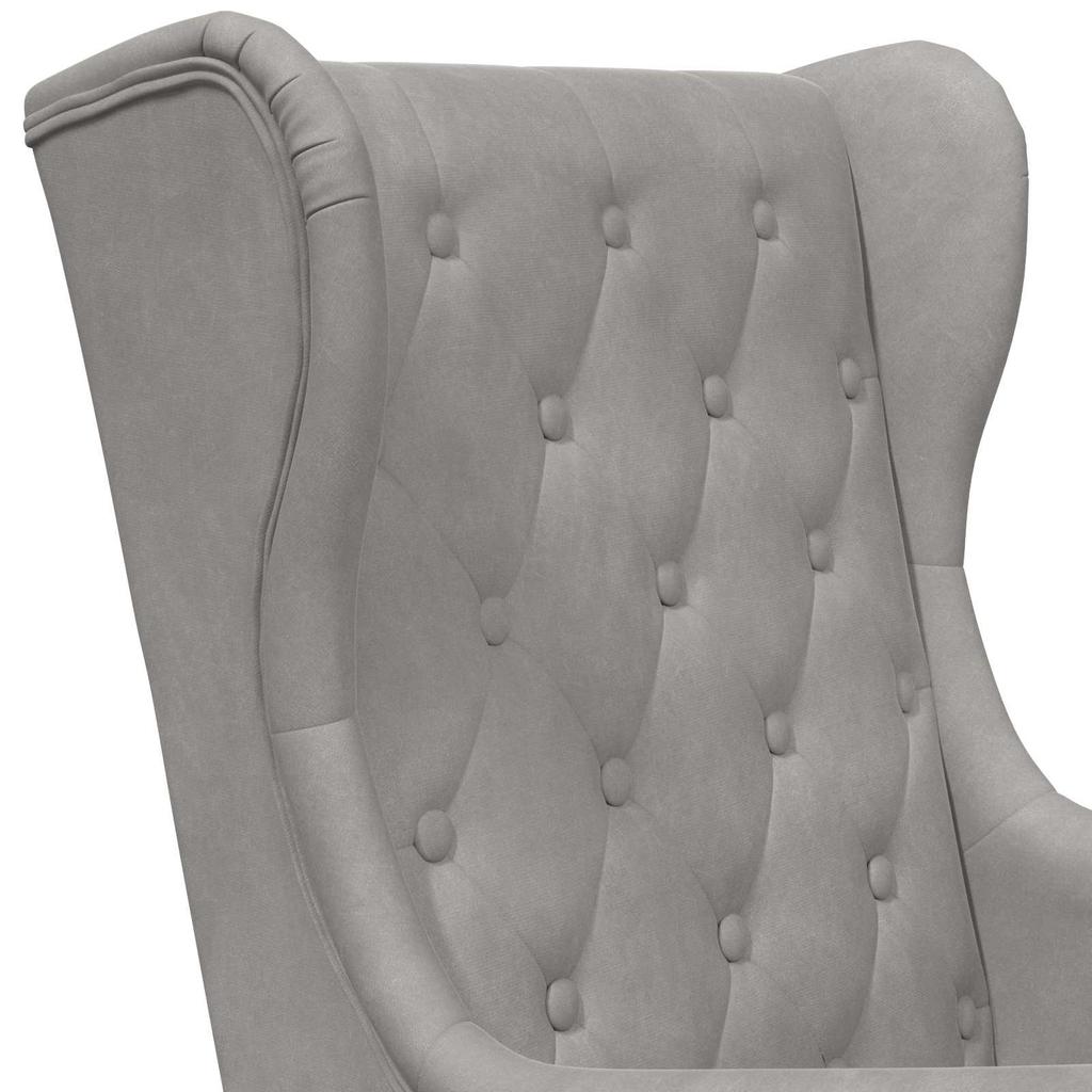 Armchair Light Grey Velvet