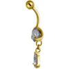 Gold Navel Ring With White Zircon - Kp-009 1.6/10