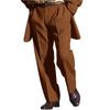 Men's Brown Corduroy Pleated Wide-Leg Dress Pants with Relaxed Fit