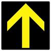 UNIT Yellow Arrow On Black Background Stickers Set of 5, 100x100mm, Safety Directional Decals for Industrial Use, Model 862-37