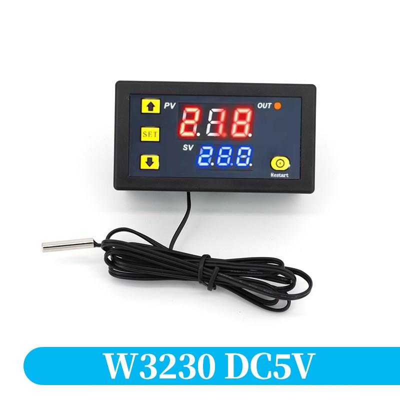 

W3230 12V 24V AC110-220V Probe line 20A Digital Temperature Control LED Display Thermostat With Heat/Cooling Control Instrument DC5V