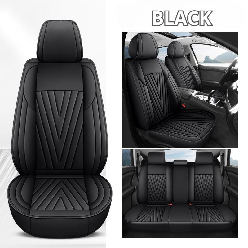 5-Piece Car Seat Covers Set, Perforated PU Leather Breathable & Comfortable, Full Protection, All-Season Use, Universal Fit