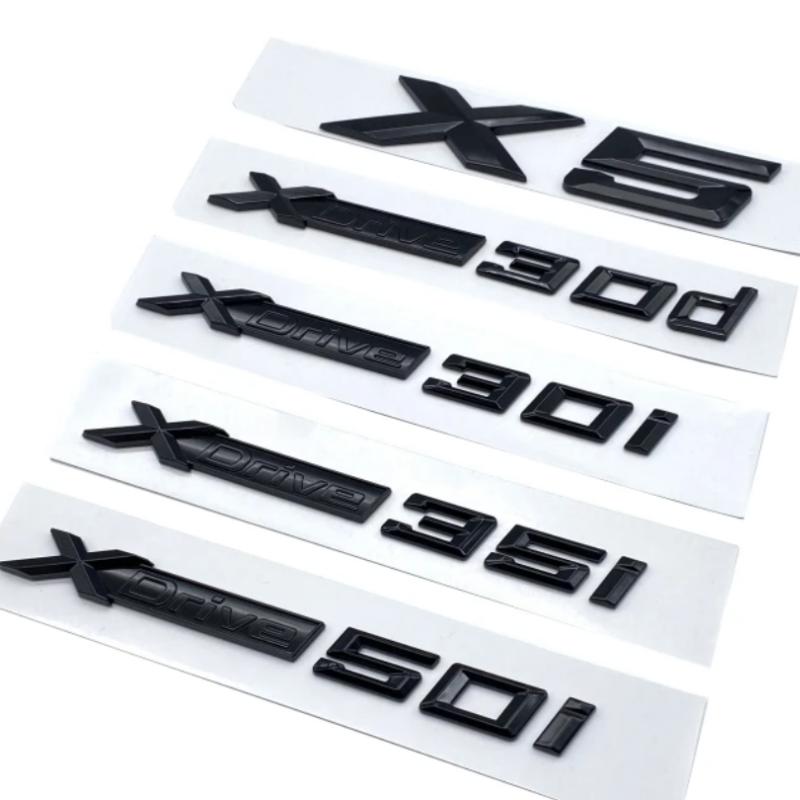 ABO1 Car Emblem Sticker 3D ABS Glossy Black XDrive18i 20i 23i 25i 28i 30i 35i 40i 45i 50i 55i For BMW X1 X2 X3 X4 X5 X6 X7 GT