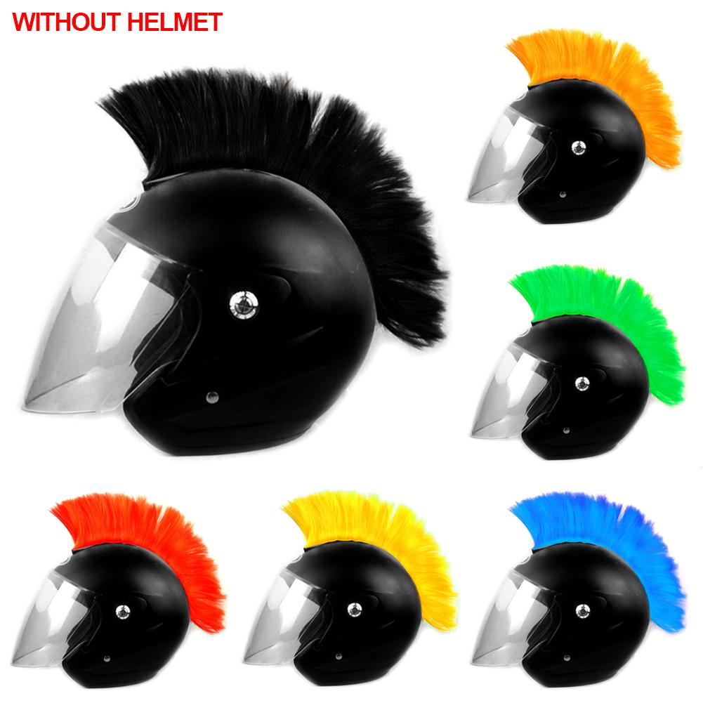 Mohawk Helmet Wig Cuttable Helmet Decorations Wigs Cockscomb Motocross Full Face Off Road Helmet Decoration Hair Sticker