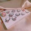 NEW Classic 925  Inlaid Zircon Engagement Ring Pink Crystal Women Shiny Zircon Jewelry Heart-shaped Pink Women's Ring