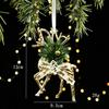 White Gold Retro Elk Snowflake Christmas Tree Ornament